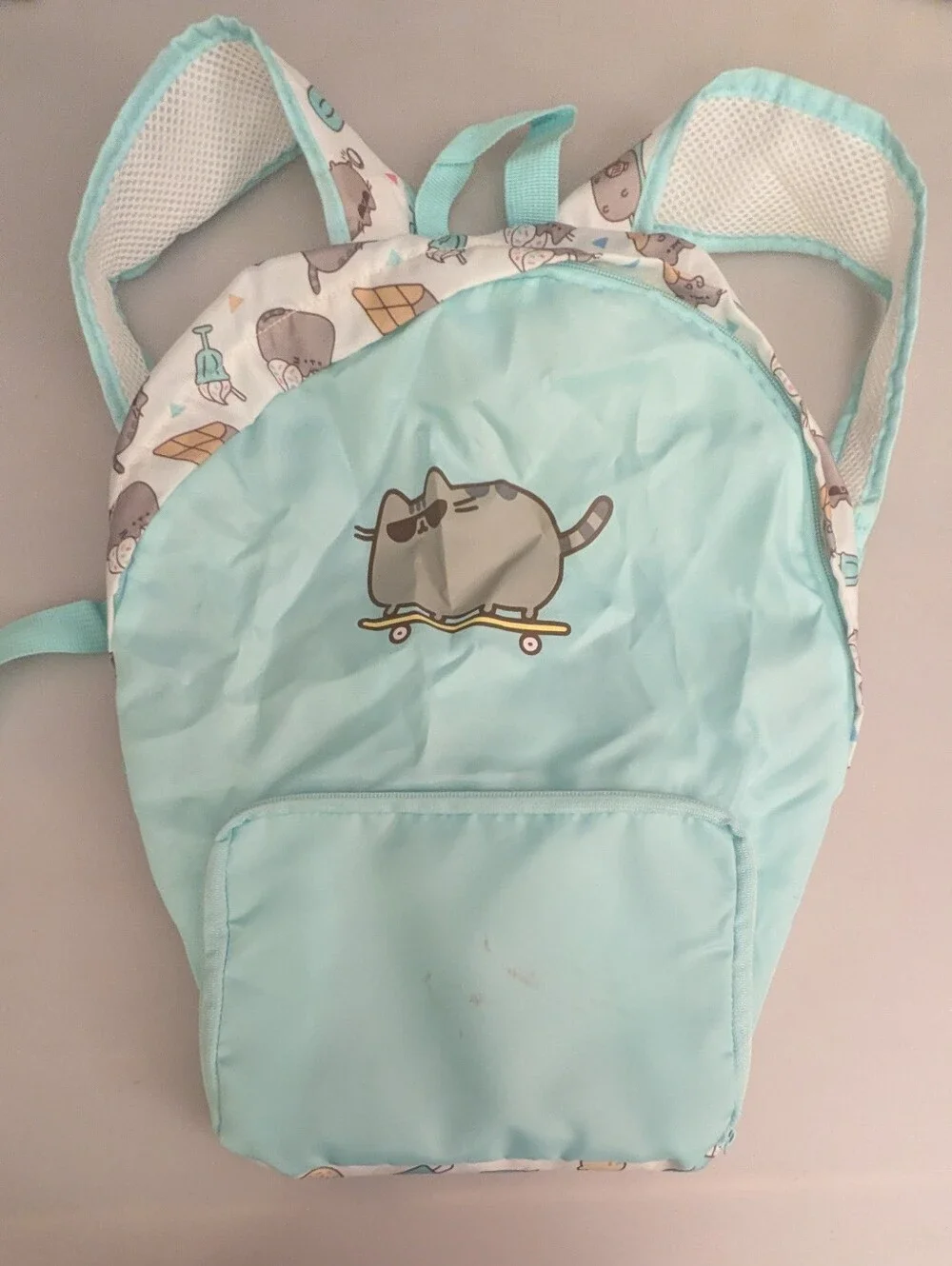 NWT, Pusheen Exclusive Fold Up Packable Zippered Backpack Bag. Holds up to 20lbs